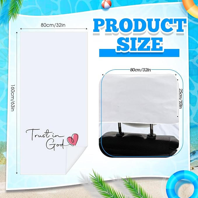 Car Seat Towel Covers with Storage Bag, 63 x 32 Inch Universal Non Slip Waterproof Sweat Protector for Car Truck, Gym Swimming Running, Machine Washable(2 Pack,Trust in God)