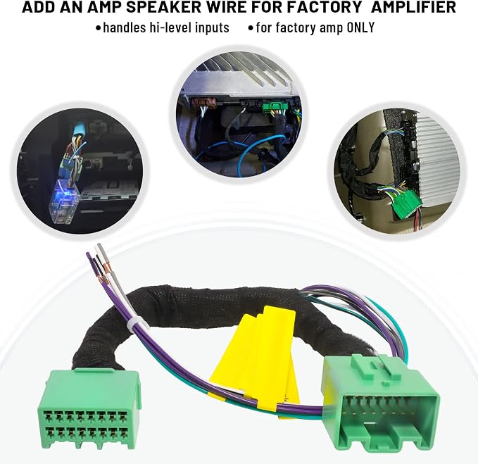 Amplifier Integration Harness for 2016-2024 Chevy Camaro, 2020-2023 Polestar 2 Non-Bose for Factory Adding Aftermarket Subwoofer Amp T Harness Wiring Speaker Connector