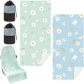 Car Seat Towel Covers with Storage Bag, 63 x 32 Inch Universal Non Slip Waterproof Sweat Protector for Car Truck, Gym Swimming Running, Machine Washable(1 Pack,Daisy)