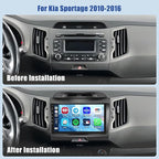 [8Core 6+128GB] Android 15 Car Radio for Kia Sportage 2010-2016 with Wireless Carplay Android Auto, 9 Inch HD Touchscreen Car Stereo with WiFi GPS Bluetooth5.0 FM/RDS 32EQ SWC Backup Camera