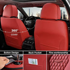 Coverado Seat Covers, Car Seat Covers Front Seats, Red Car Seat Cover, Waterproof Car Seat Covers, Car Seat Cushion, Front Car Seat Covers Leatherette Car Seat Protector Universal Fit Most Cars