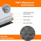 Dog Car Seat Cover with Mesh Window, 100% Waterproof Pet Seat Cover for Back Seat, Scratchproof Dog Hammock for Cars, Trucks, SUVs, Jeeps (Gray)