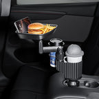 Car Cup Holder Tray Table 10-inch Car Food Tray Portable 4-in-1 Car Cup Holder Extender 360° Rotating with Phone Holder Essential for Road Trips