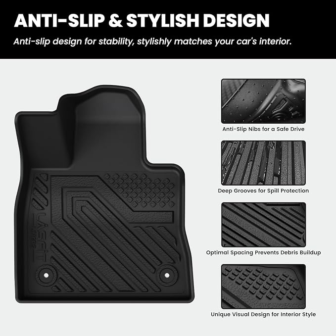 Floor Mats & Cargo Liner with Backrest Mat for Ford Explorer 2022-2025 2026 6 Passenger, Custom Fit All Weather Protector TPE Easy Clean Floor Liners, Car Mats for Explorer Accessories, Black