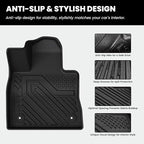Floor Mats & Cargo Liner with Backrest Mat for Ford Explorer 2022-2025 2026 6 Passenger, Custom Fit All Weather Protector TPE Easy Clean Floor Liners, Car Mats for Explorer Accessories, Black
