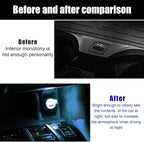 4 PCS USB LED Car Interior Atmosphere Lamp, Portable Mini LED Night Light, Plug-in USB Interface Trunk Ambient Lighting Kit, Universal Interior Car Accessories (Blue+Red+Ice Blue+White)