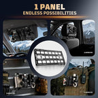 Rigid Car Sun Visor Organizer, Fiberglass MOLLE Visor Panel (2 Pack) – Tactical Overhead EDC Storage for Truck, SUV, Jeep & Emergency Gear