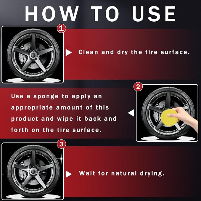 2pcs Car Tire Shine with Sponge,Tire Coating Paste, Tire Polishing Paste,Car Tire Shine for Trucks Sedans RVs SUV