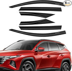 Rain Guards Compatible with Hyundai Tucson 2022 2023 2024 2025 2026, Tape-On Side Window Wind Deflectors & Visors Out-Channel 2022-2026 Tucson Rain Guard Black - 6 PCS