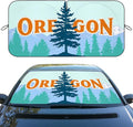 Oregon Car Windshield Sunshades Pine Tree Mountain Forest Retro Travel Front Window Sun Shade Blocks UV Rays Sun Visor Protector for Car Sedan Truck SUV Accessories 59" L x 31.5" W