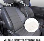 Back Protector Kick Mat with Storage Pocket, Beige Anti-Scuff Pad for Rear Seats, General Protective Interior Car Accessory for Dirt and Damage Prevention