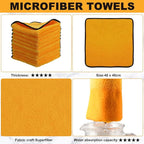 80 Pcs Yellow Microfiber Towels: 16"x16" Microfiber Drying Towels Bulk Micro Fiber Car Cleaning Cloth for Cars Drying Washing Polishing Cleaning Household Supplies