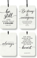 Minimalist Christian Car Air Freshener 4 Pcs Coconut Scented, Religious Bible Verse Car Accessories Mirror Decor for Women, Christian Hanging Air Freshener for Cars Closet Drawer Books