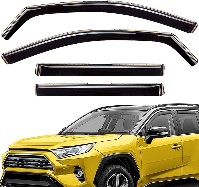 Extra Durable Window Deflectors in-Channel Window Visors Rain Guards Fit for Toyota RAV4 2019-2025, Sun Visors, Wind Vent for Shades, Exterior Car Accessories - 4pcs. AG0668