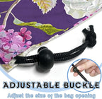 Car Trash Bag Hanging Back of Seat Waterproof Small Cute Printed One-Handed Strap Drawstring Garbage Bags for Car-Purple Floral