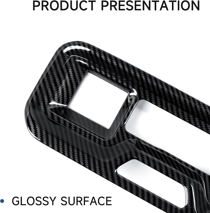 Car Rear Armrestbox Air Outlet Vent Sticker ABS Carbon Fiber Decal Interior Trim Cover for 2019-2025 Chevy Silverado | for GMC Sierra 2019-2021 1500 2500 3500 HD Accessories