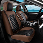 Coverado Universal Car Seat Covers Full Set, Premium Breathable Waterproof Faux Leather Front & Rear Seat Protectors, Luxury Automotive Interior for Sedans SUVs Trucks – CoffeeBlack