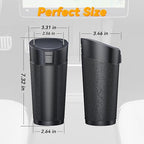 Car Trash Can Bin with Lid - 2 Pack, Leakproof Garbage Can for Vehicle, Mini Trash Bin with 180 Attached Trash Bags, Easy to Clean Cup Holder Trash Can for Car, Home, Office