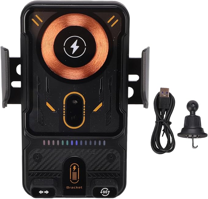 Wireless Car Charger,15W Fast Charging 90 Rotation Vent Clip Phone Mount