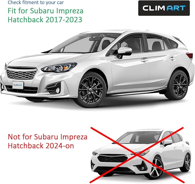in-Channel Incredibly Durable Rain Guards for Subaru Impreza 2017-2023 Hatchback, Original Window Deflectors, Vent Window Visors, Vent Deflector, 4 pcs. - 617306