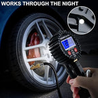 Digital Tire Pressure Gauge with Inflator: 250 PSI Air Compressor Attachment Inflation Gun with Heavy Duty 360° Air Chuck & Extended Hose and Quick Connect Coupler