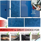 Registration and Insurance Card Holder - Car Organizer - Blue | Vehicle Glove Box Document Organizer, Auto Essential Paperwork Holder for Contact Information Cards, Interior Car Accessories