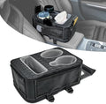 Center Console Cup Holder, Universal Car Armrest Storage Box with Bottle Holder & Tissue Slot & Side Pockets, Car Back Seat Truck Boat Couch Organizer PU Leather