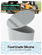 BMZX Car Trash Can with Lid - Small Car Cup Holder Trash Bin, Fits Auto, Home, Office - Grey 1 Pack