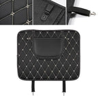 Car Seat Back, PU Leather Rear Seat Protector Kick Mat Cover with a Pocket, Easy to Clean Wear