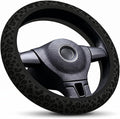 15 Inch Neoprene Steering Wheel Cover Non-Slip (Black Leopard Print)