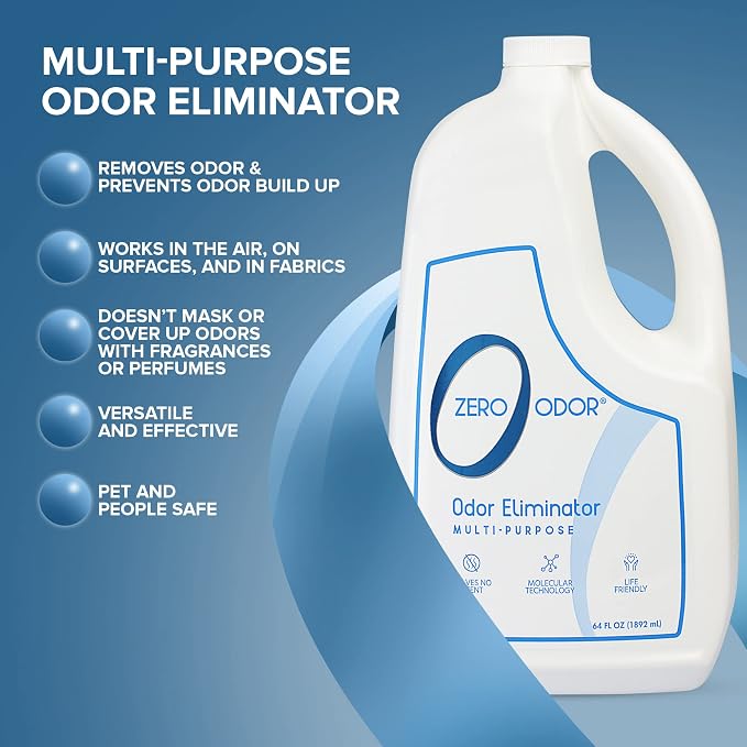 Multi-Purpose Odor Eliminator, Air and Surface Odor Remover for Home, Bathroom, Kitchen, and Closet, Refill, 64 oz, 2-Pack