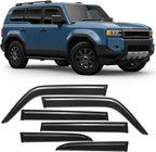 Rain Guards Compatible with 2024-2025 Toyota Land Cruiser LC250 GDJ250 TRJ250, Tape-On Extra Durable Side Sun Rain Guard 2024 2025 Land Cruiser Visor Deflectors Black - 6 PCS
