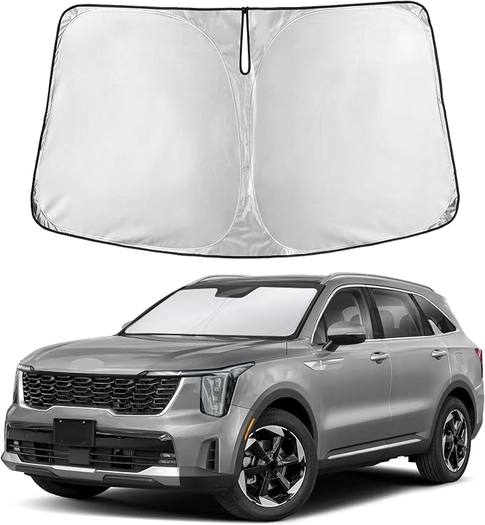 Windshield Sunshade Compatible for Kia Sorento 2021-2024 2025 2026, Sun Visor for Front Windshield & Window Sun Shade Cover, UV Heat Blocker & Protector, Car Accessories