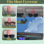 CHOSMOYI Magnetic Leather Sunglass Holder for Car, Sunglasses Clip for Car Visor, Auto Interior Accessories Universal for Different Size Eyeglasses(Pink)