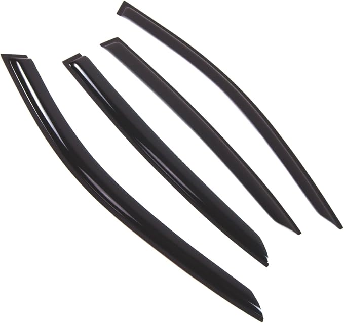 WD2-808B Dark Smoke 4 Pcs Set Window Visor (Outside Mount) Deflector Rain Guard Compatible with 2017-2018 Infiniti Q50