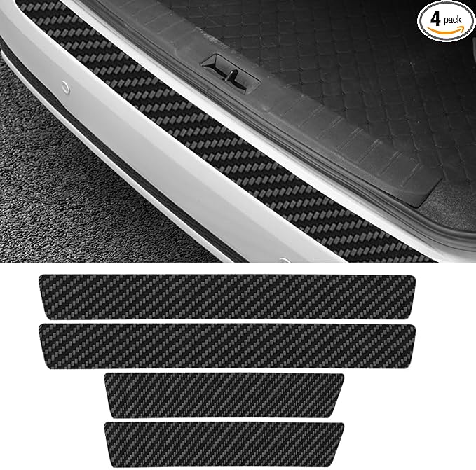 Car Door Sill Protector, Carbon Fiber Anti-Scratch Automotive Doors Edge Guards, Waterpoor Car Door Threshold Protection Auto Decoration Sticker, Universal Vehicle Interior Accessories (4PCS)