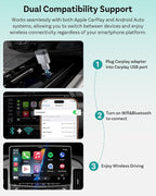 OTTOCAST Mini Nova Wireless CarPlay & Android Auto USB-C Adapter, 2-in-1 Adapter for iPhone iOS 10+ & Android 11+, Auto-Reconnect for 800+ Wired CarPlay Vehicles Models (2016+)