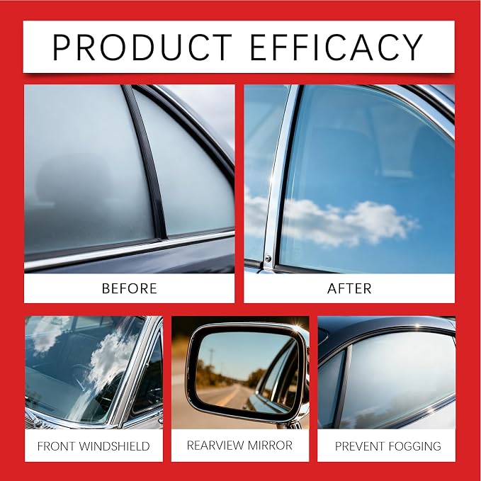 Car Glass Anti Fog Spray - Instant Automotive Defogger for Clear Visibility, Portable Glass Cleaner with Fast Fog Removal, Protective Coating for Driving, Shower Doors, Rainy Conditions