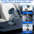 PIEPIE All-Metal Alloy Long Arm Magnetic Suction Cup Car Phone Mount Holder | Strong Powerful Magnetic Heavy-Duty Windshield Dash 360° Mechanical Rotation Cell Mobile Phone Vehicle Bracket for All Cars