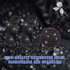 2 PCS Bling Car Seat Headrest Hooks, Crystal Rhinestone Back Seat Hanging Storage Organizer, Vehicle Seat Hanger Holder for Purse Handbag Coat, Interior Car Accessories (Black)