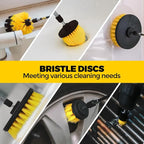 30 Piece Drill Brush Set, Scrub Pads Scrubber Brush with Extend Long Handle Clean for Grout, Tiles, Bathtub, Bathroom, Kitchen, Bristle Discs,Black