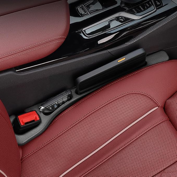 Car Seat Gap Filler Organizer Universal for Car SUV Truck Accessories Seat Gap Plug Blocker with Storage Slot Black 2 Pack