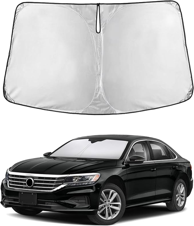 Windshield Sunshade Compatible for Volkswagen VW Passat 2012-2020 2021 2022, Sun Visor for Front Windshield & Window Sun Shade Cover, UV Heat Blocker & Protector, Car Accessories