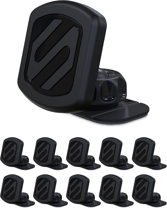 MAGDM-10KFLT MagicMount Magnetic Car Phone Mount for Dashboard, 360° Adjustable Magnet Head, Universal Cell Phone Holder for Car Compatible with iPhone Samsung & All Devices (Pack of 10)