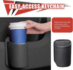 Car Door Cup Holder, Clip On Waterproof Car Window Cup Holder, Multifunctional Leather Door Storage Pocket, Universal Auto Interior Organizer Accessories for Most Cars (Black)