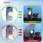 Car Phone Mount for Pop Socket: Suction Cup Cell Phone Holders for Automobile Dashboard Windshield Window - Dash Mounted Cellphone Stand Black Fits Thick Socket Wallet Grip for iPhone Samsung