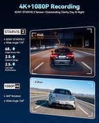 4K UHD STARVIS 2 OEM-Style Dash Cam for Toyota Corolla(2020-2022), Hidden Front Camera with Loop Recording, Gravity Sensor, WiFi & App, Plug & Play, 64GB (Grey)