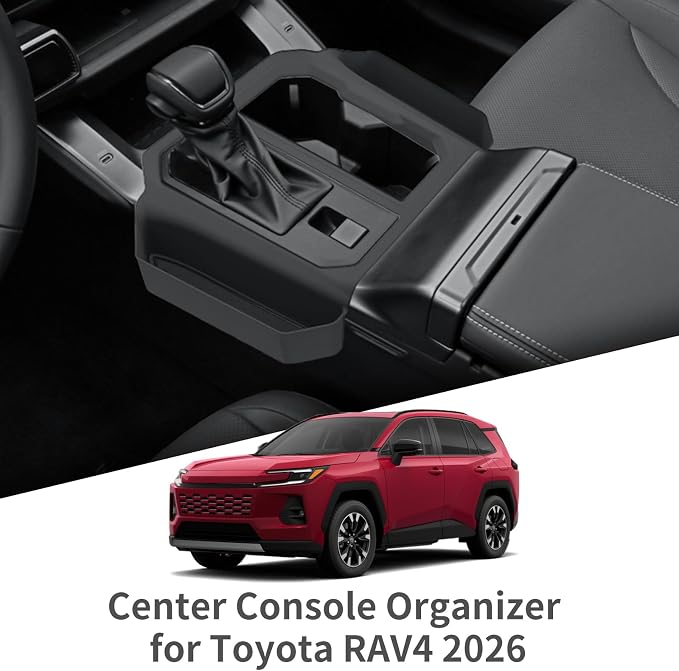 ABS Center Console Organizer for Toyota RAV4 2026 Hanging Storage Box Interior auto Accessories Black