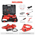 3T Portable Electric Scissor Lift Jack Kit - 4.7'' - 13.8''(12-35cm) 12V Lifting Range Electric Car Jack & Impact Wrench for Auto Sedan SUV Repair, TOOLS-00281