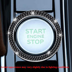 2 PCS Crystal Double Rhinestone Car Engine Start Stop Decoration Ring, Bling Car Interior Accessories for Women, Push to Start Button Cover Sticker, Automotive Decals, Black